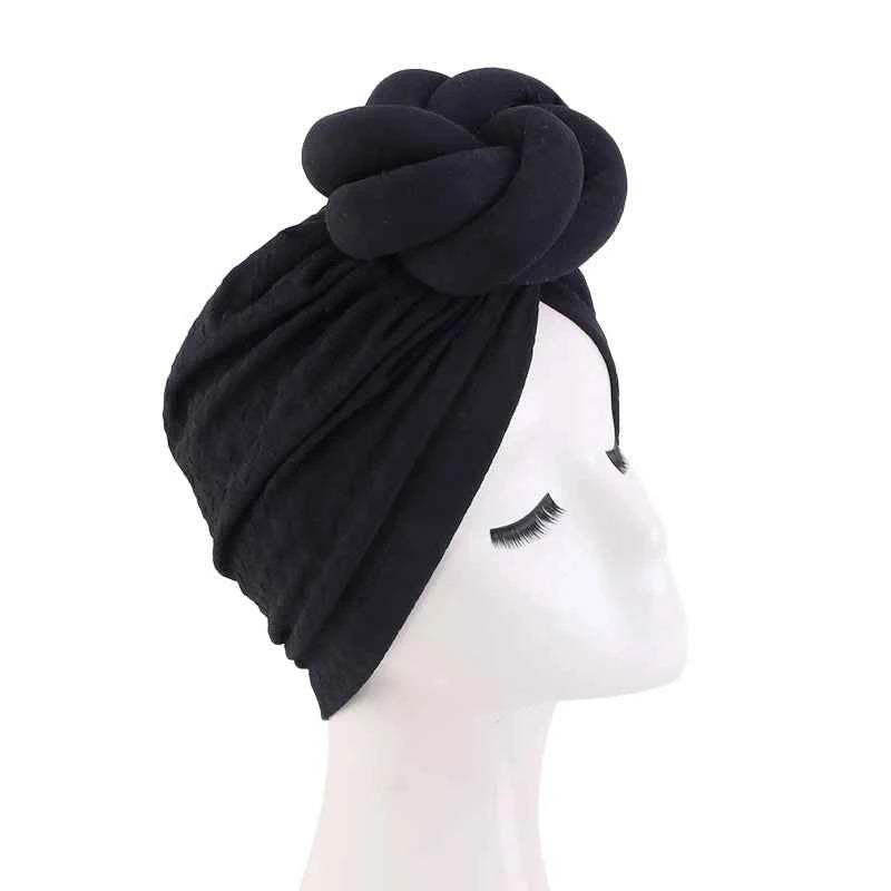 New Women Large 3D Flower Turban Hat Soft HeadScarf Beanie Wedding Party Headwear Turbante Mujer Bandanas Headcover Chemo Cap