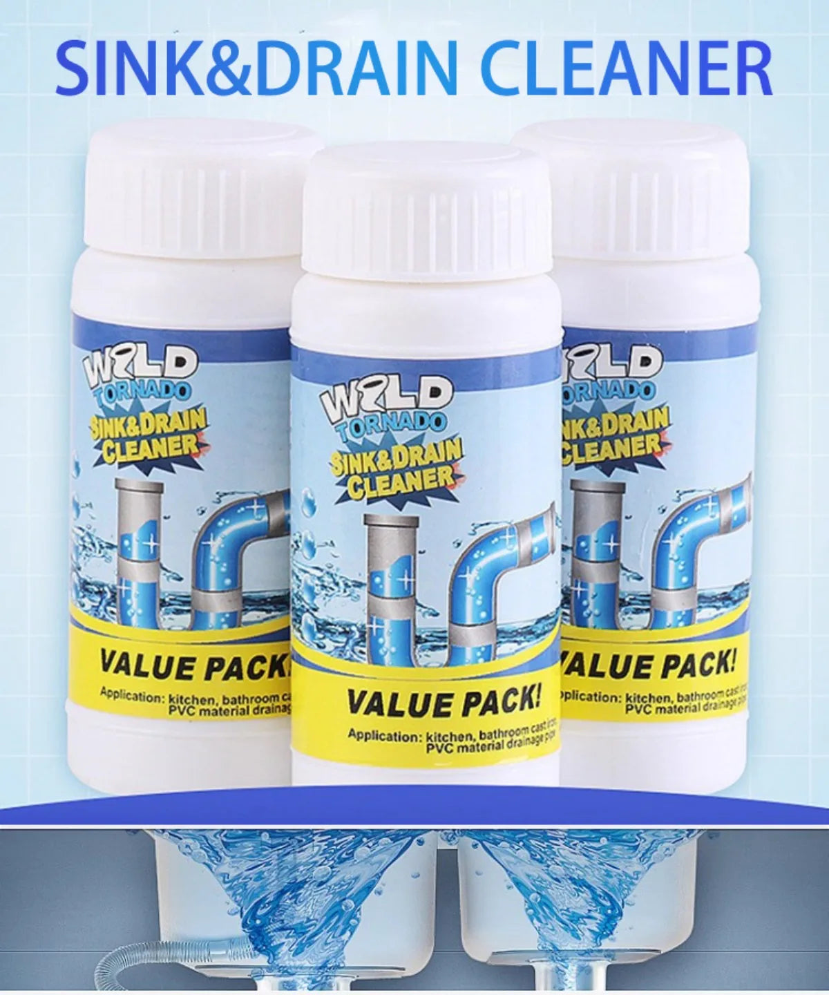 100g Powerful Sink Drain Cleaner High Efficiency  Clog Remover Kitchen Sewer Power Pipe Channel Powder Cleaning Tools