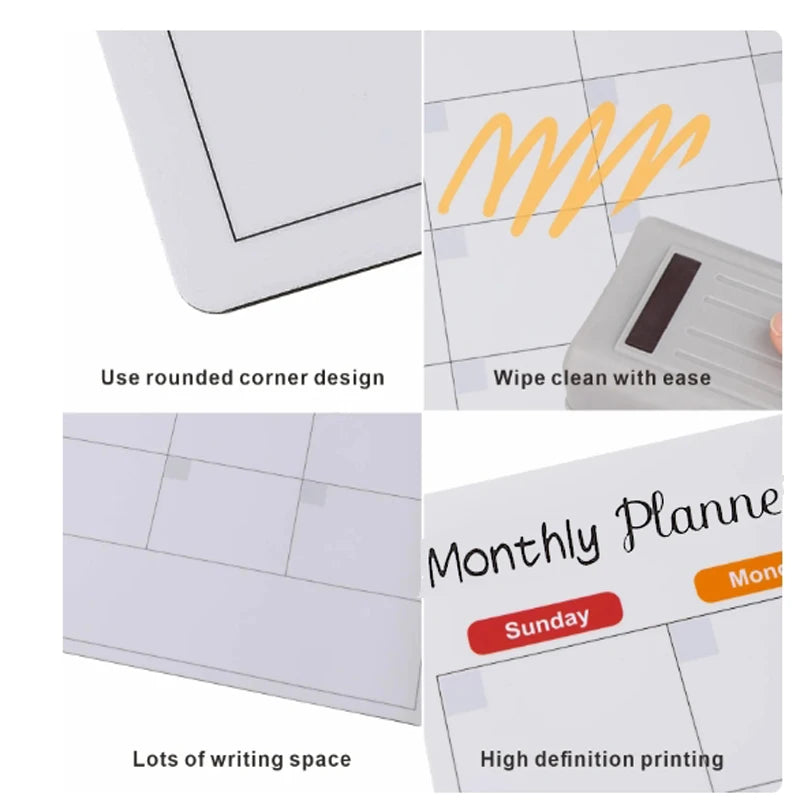 Magnetic Fridge Calendar – Monthly & Weekly Dry Erase Planner Whiteboard