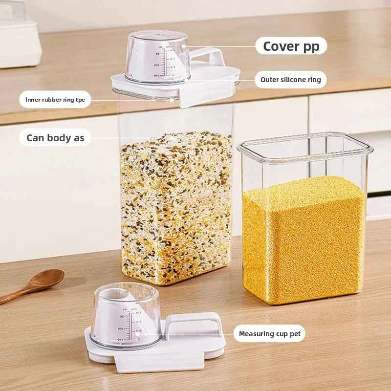 Airtight Food Storage Containers - Premium PP Plastic Canisters for Dry Goods, Grains Kitchen Pantry Organization Sealed Jars