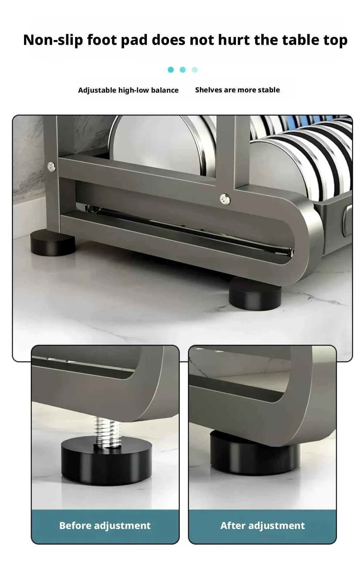 Kitchen Dish Bowl Drainer Storage Rack Countertop Dinnerware Organizer Drain Basket Household Dish Drying Rack Stand Shelf