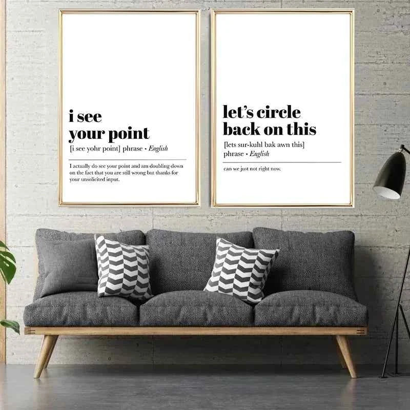 Funny Office Definition Poster Canvas Painting Motivational Words Canvas Painting Wall Art Picture Living Room Home Decor Mural