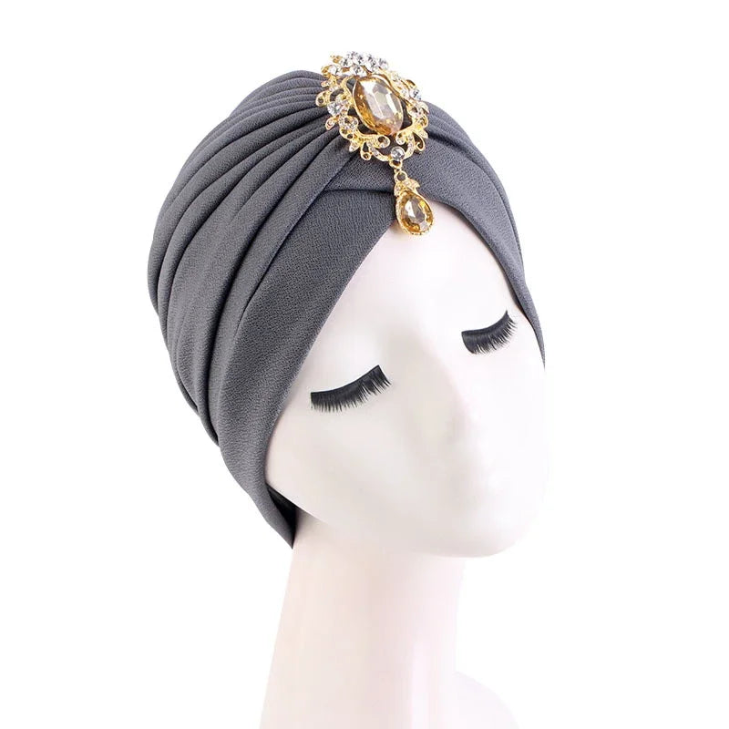 New African Print Turban Beanie for Women - Flower Beanie, Muslim Hijab, Head Wrap, and Hair Loss Bandana