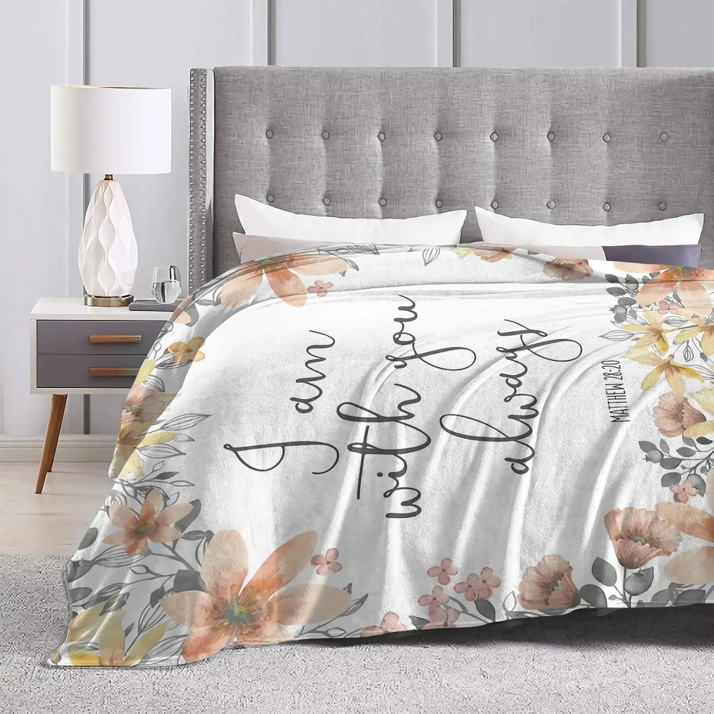 “I Am With You Always” Bible Verse Blanket – Soft Christian Fleece Throw