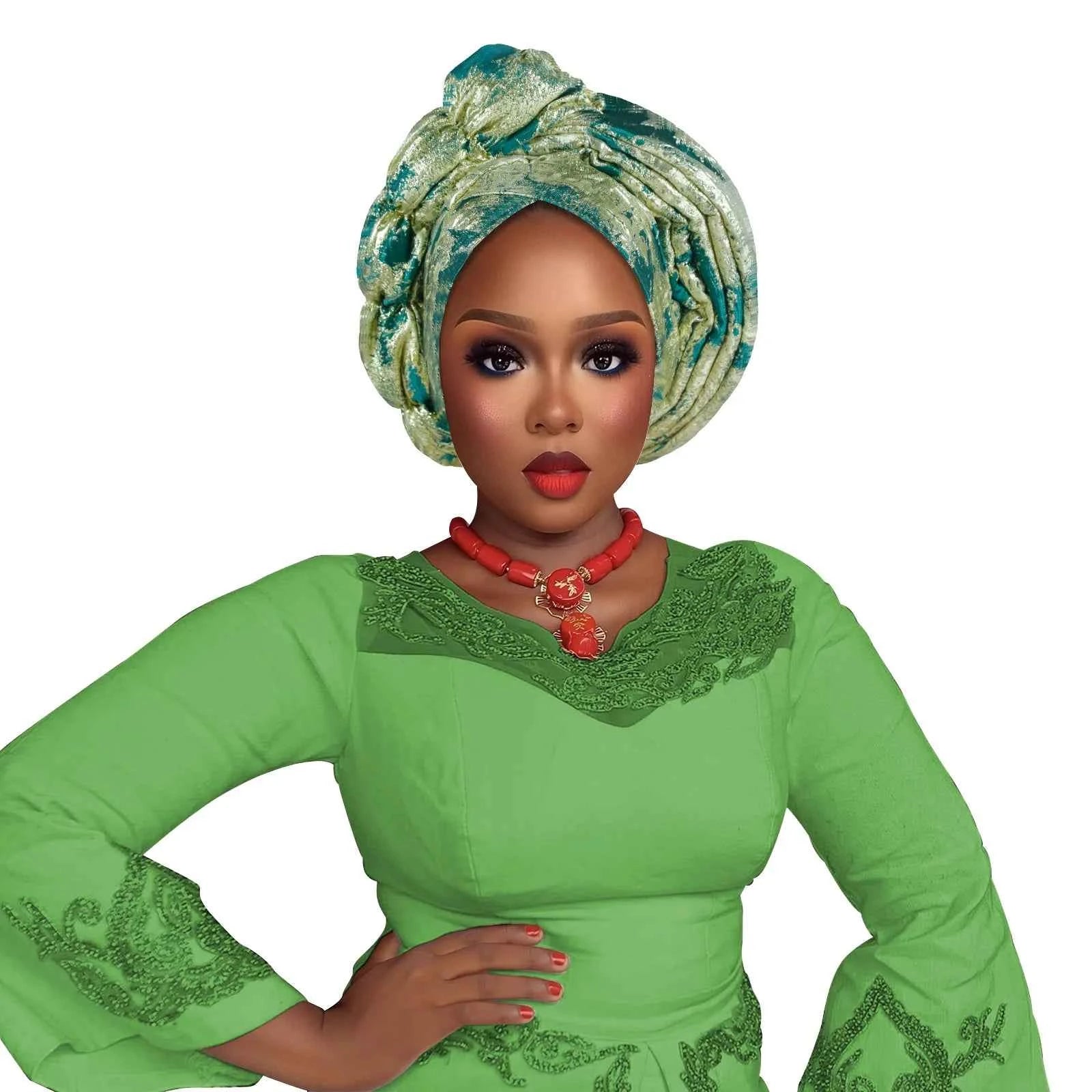 Fashion Women African Turban Cap Lady Head Wraps Nigeria Wedding Auto Gele Headtie Party Headgear Headwear Hat Outfits