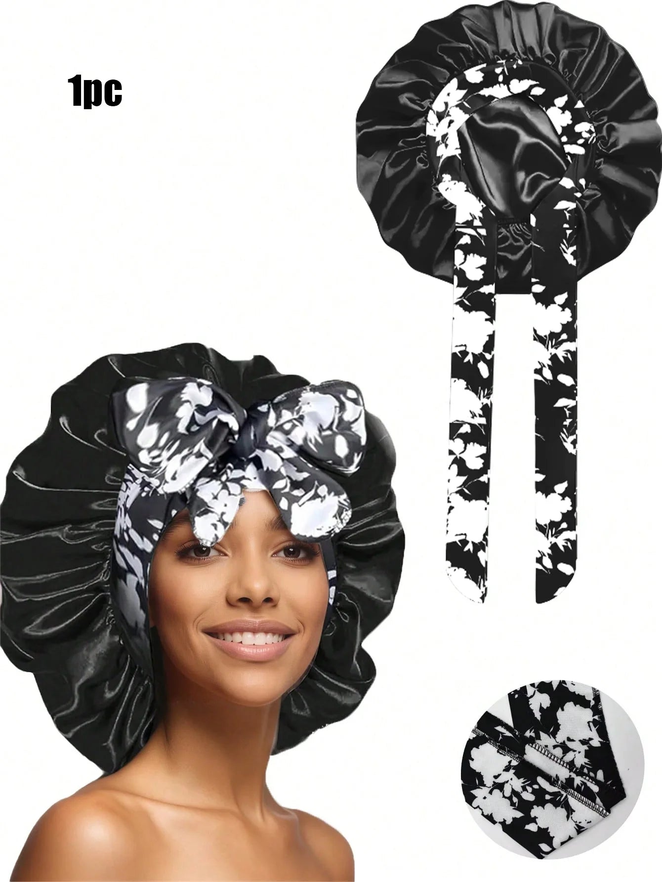 Popular New Summer New Large Streamer Shower Cap Hat Women's Daily Commuting Nightcap Adult Hat Sun Protection Cap