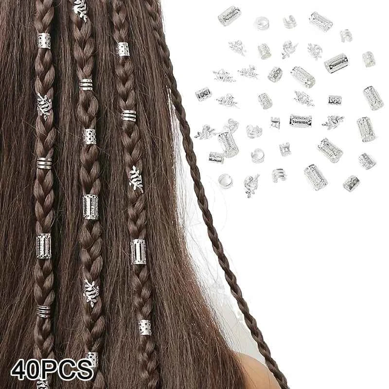 Dreadlock Hair Rings Adjustable Cuffs Clip Hair Braids Dirty Braids Bead Hairpin Hair Accessories Headwear For Women Girls
