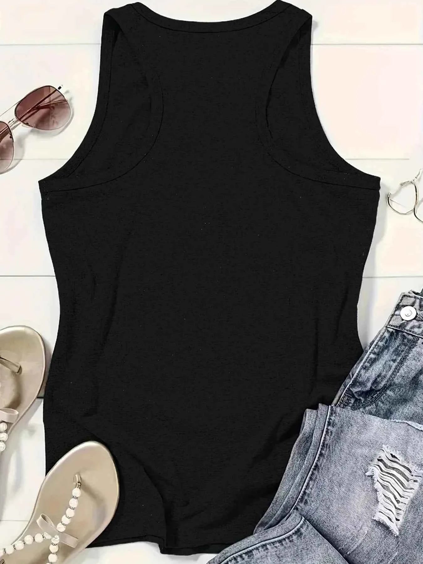 I'M JUST A Sweetheart Wiht A Temper Letter Print Women Tank Top Sleeveless Casual Summer New Crew Neck Tops for Women Clothes