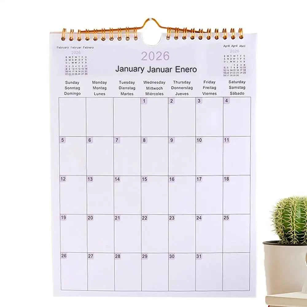 2025 Calendar 2025-2026 Calendar Planner Multilingual Coil Planner Agenda Organizer Scheduling For Home Office School Classroom