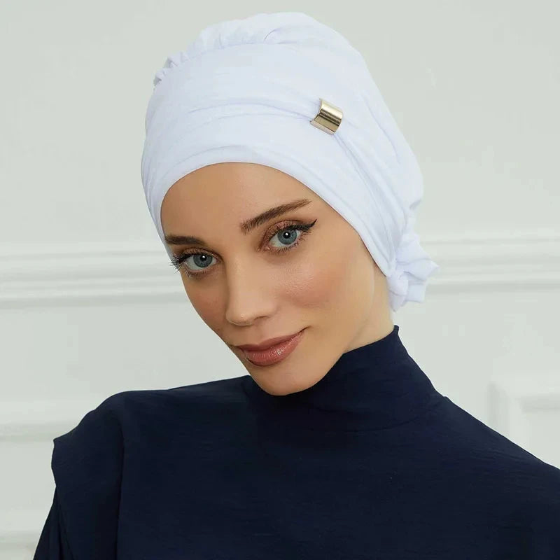 Muslim Solid Instant Turban Hat Hijab Women Caps Islamic Bandana Bonnet Fashion - NamafadStore