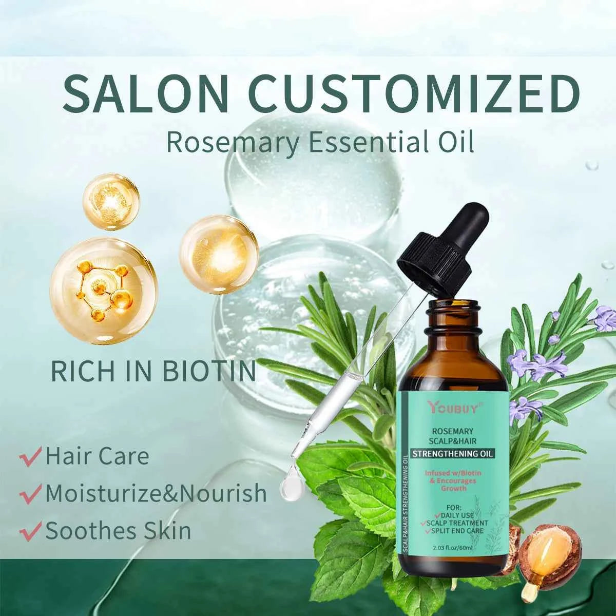 oubuy rosemary hair care essential oil nourishes and repairs hair roots  improves restlessness  prevents hair loss  and solidifi - NamafadStore