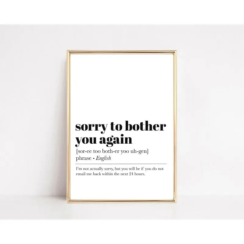Funny Office Definition Poster Canvas Painting Motivational Words Canvas Painting Wall Art Picture Living Room Home Decor Mural