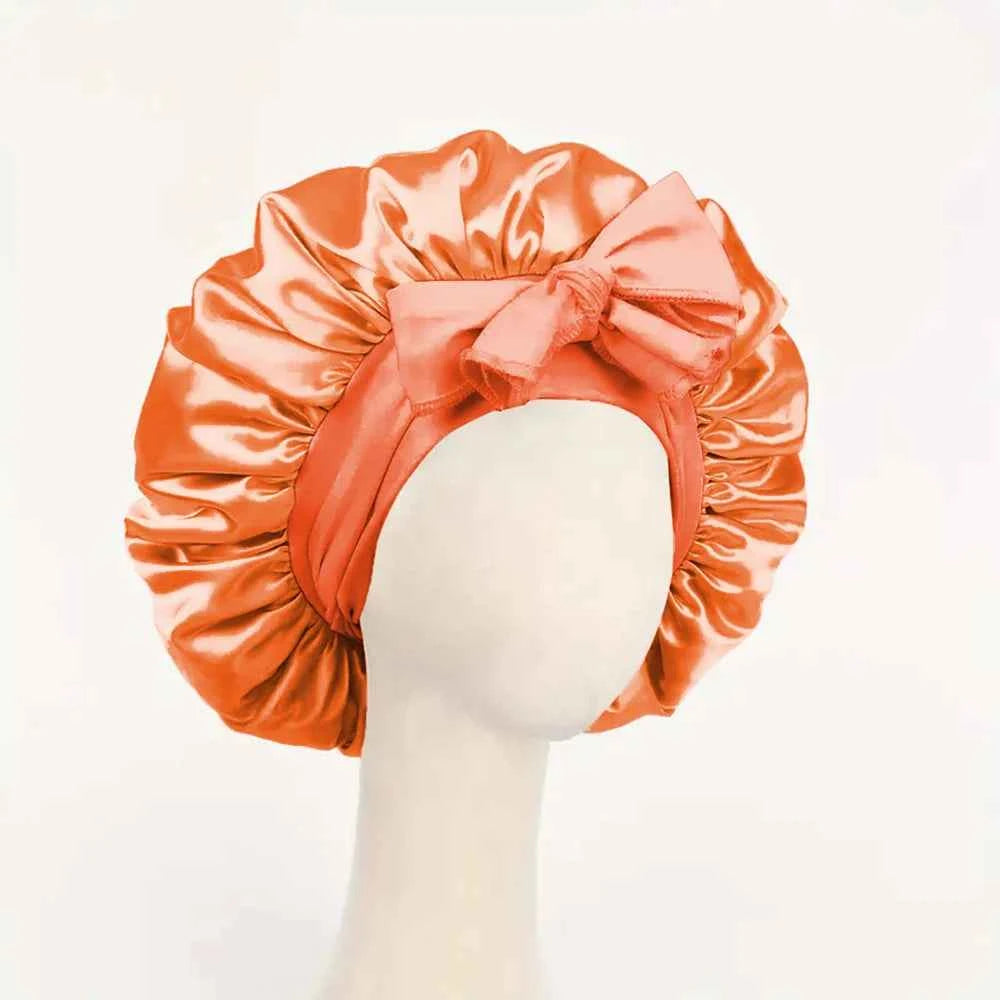 Satin Silk Sleeping Bonnet Adjustable with Tie Band for Women and Men