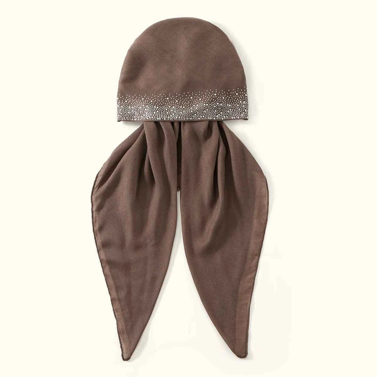 Fashion Diamond Cotton Elastic Headband Cap For Woman Muslim Hijab Hat Lady Fashion Instant Scarf Islamic Turban