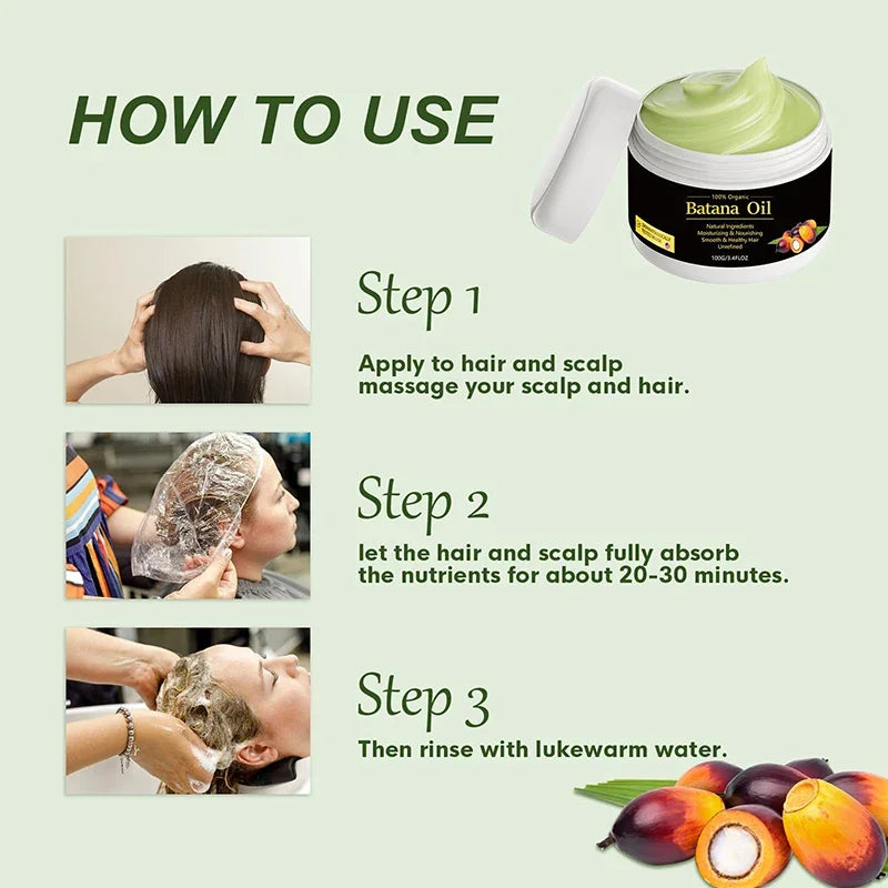 100% Raw Batana Oil For Hair Growth Organic Batana Oil Eliminates Split Ends for Men & Women Moisturize And Repair Hair