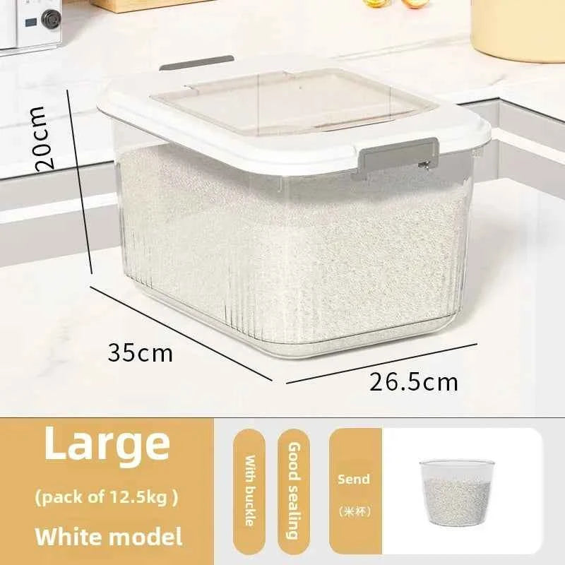 Kitchen Storage Box Rice Barrel Sealed Moisture Proof Bug Resistant Flour Tank Grain Storage Container Home Organization Bin