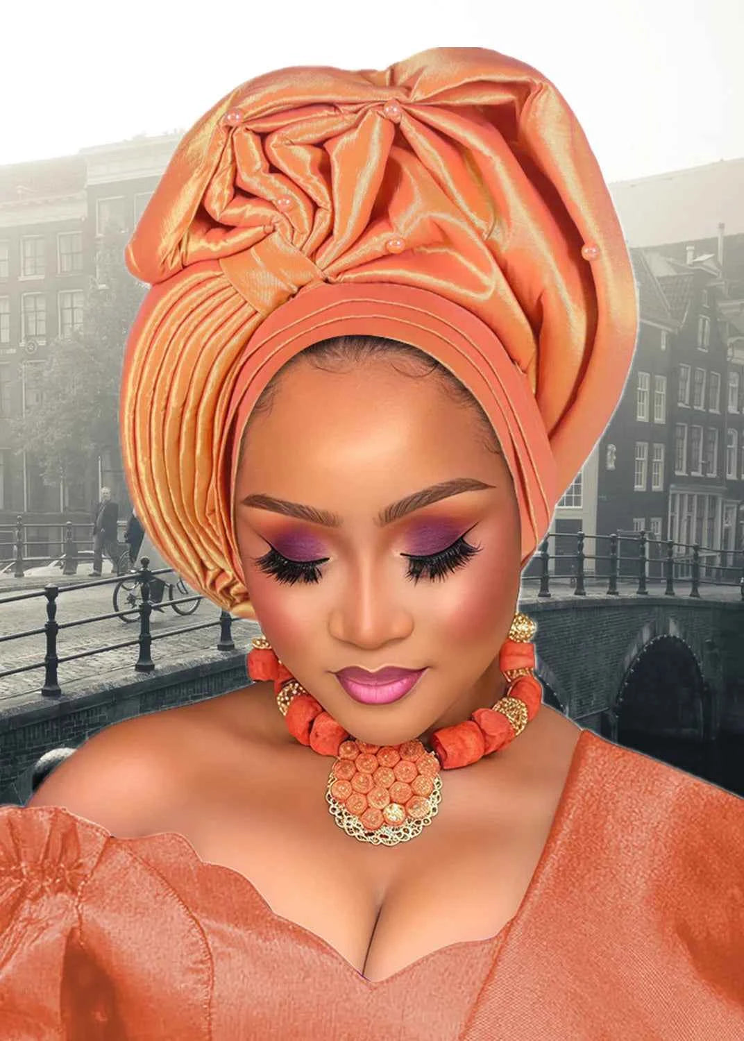 Nigeria Wedding Geles Shiny Turban Cap for Women Muslim Hijab Bonnet Head Wrap African Autogele Headties Already Made Headpiece