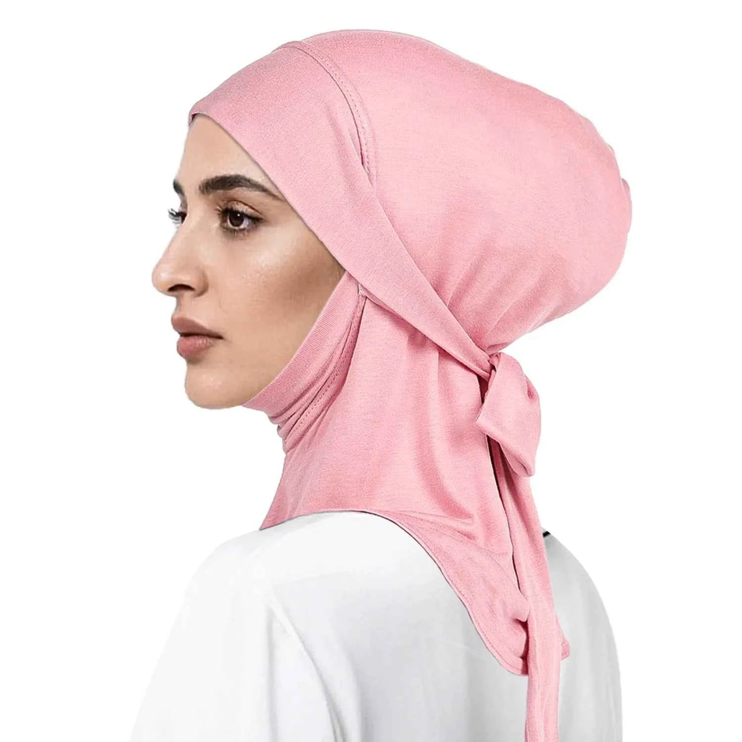 Soft Muslim Turban Hat Inner Hijab Caps Islamic Underscarf Bonnet India Hats Female Headwrap