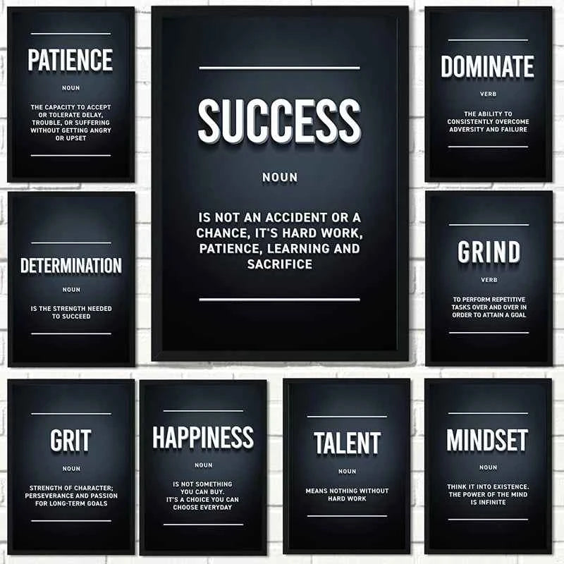 Modern Wall Art Poster Paintings Wall Decor Motivational Words Art Prints Black Quotes Minimalist Positive Words Home Decor
