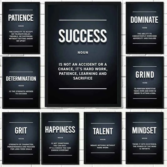 Modern Wall Art Poster Paintings Wall Decor Motivational Words Art Prints Black Quotes Minimalist Positive Words Home Decor