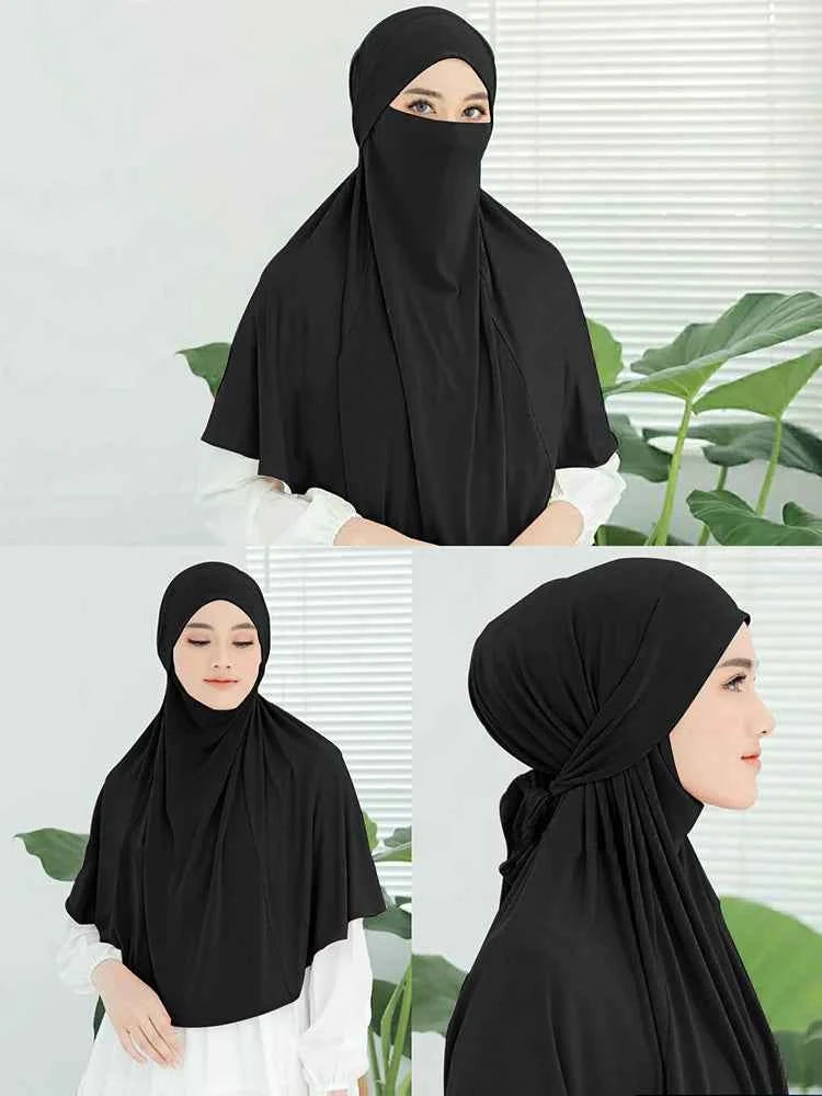 Plain Large Size Headband Muslim Hijab Women Instant Turban Top Quality Islamic Headscarf Ramadan