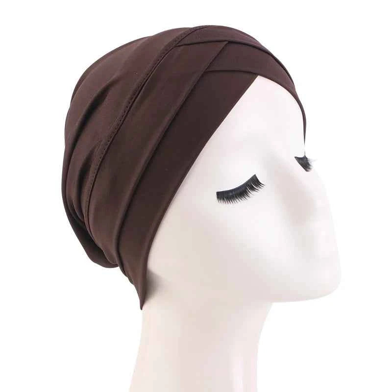 New Women cross muslim hijab inner hat Islamic UnderScarf Arab Wrap Chemo Bandana Muslim Scarf Hijab Bonnet Cap Indian Hat