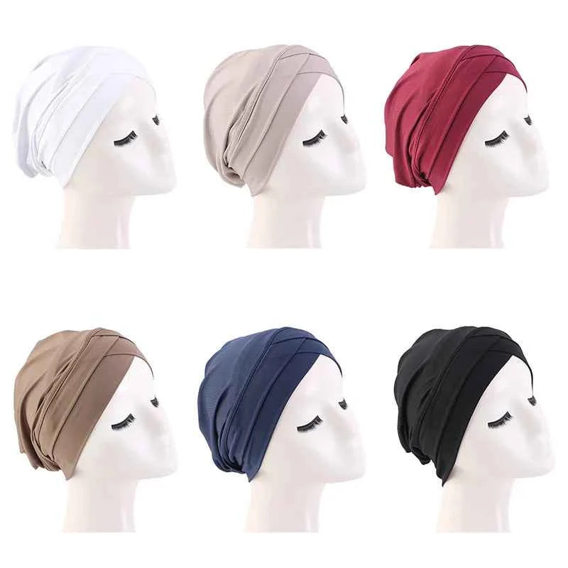 New Women cross muslim hijab inner hat Islamic UnderScarf Arab Wrap Chemo Bandana Muslim Scarf Hijab Bonnet Cap Indian Hat