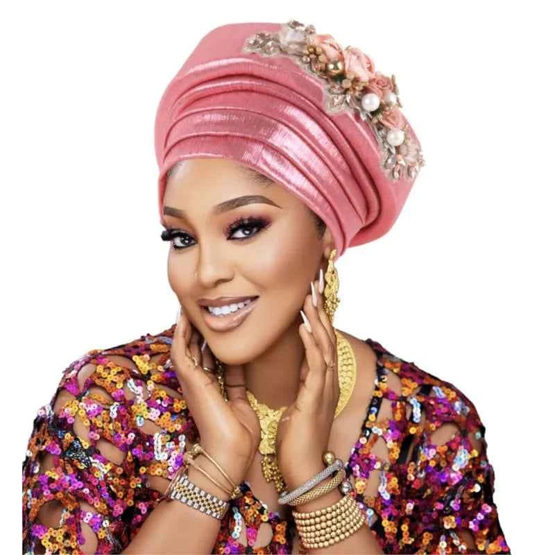Exaggerated Big Braid Turban Cap for Women African Lady Head Wraps Nigeria Autogele Headtie Wedding Party Headgear Turbante