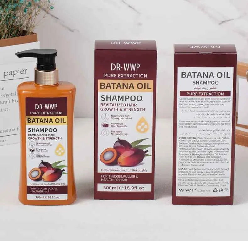 500ml Batana Oil Shampoo and Conditioner Set for Hydrating Care, Softening Hair, and Improving Dryness and Frizz