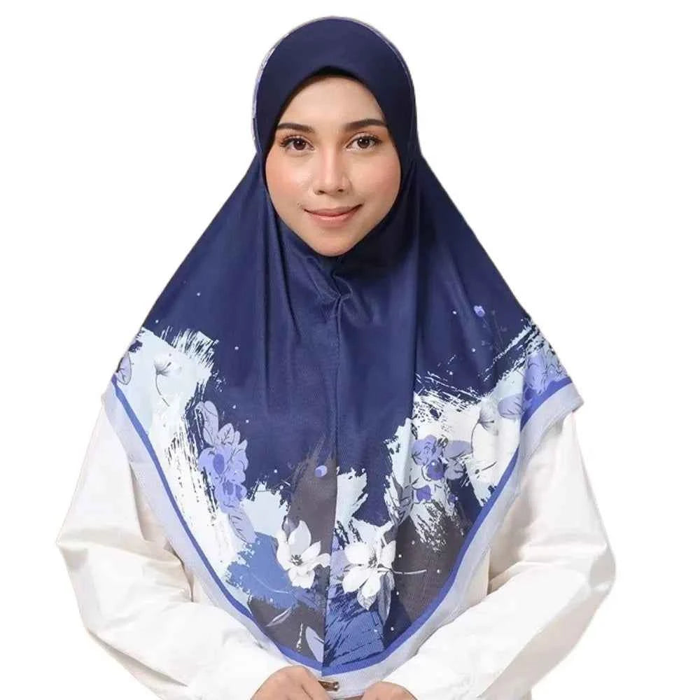 Flower Eid Al-Fitr Long Floral Turban Adjustable Multiple Colors Printed Arab Lady Headscarf Chiffon Hijab Head Wrap Women