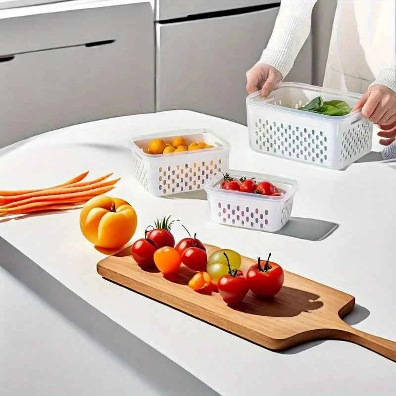 4pcs/Set Leak-Proof Food Storage Containers-Airtight, Stackable Meal Prep Boxes-Suitable for Fruits, Vegetables, Meat & Grains