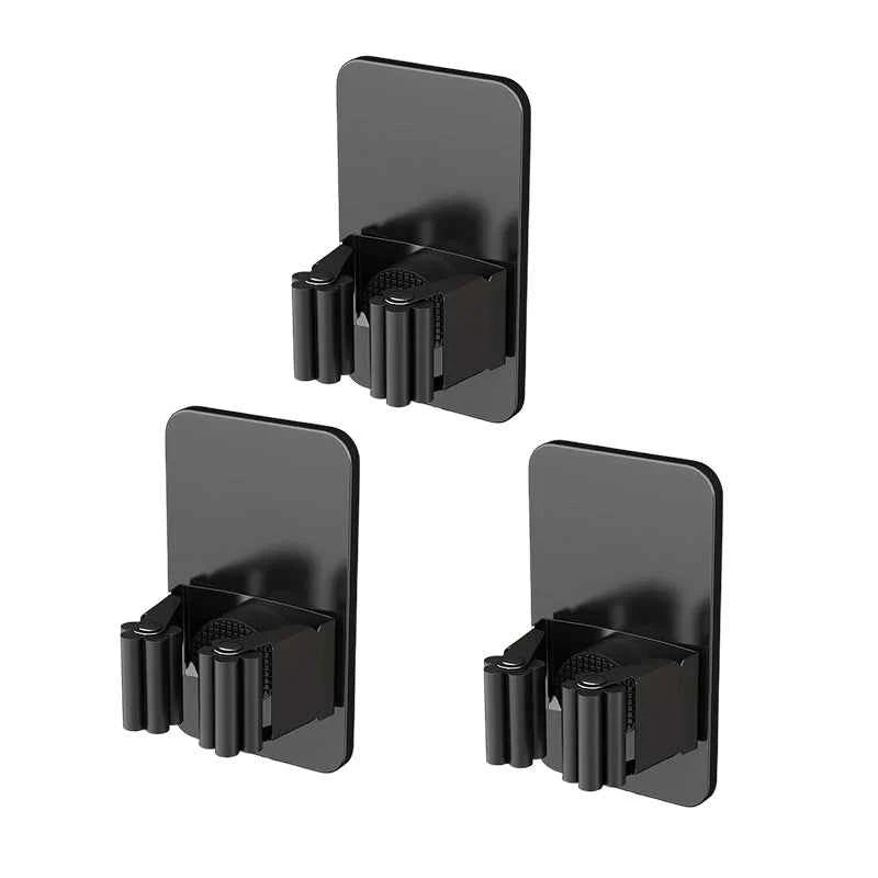 304 Stainless Steel Mop Holder Wall Mounted Adhesive Multi-Purpose Hooks Household Storage Organizer Rack Broom Hanger Stick