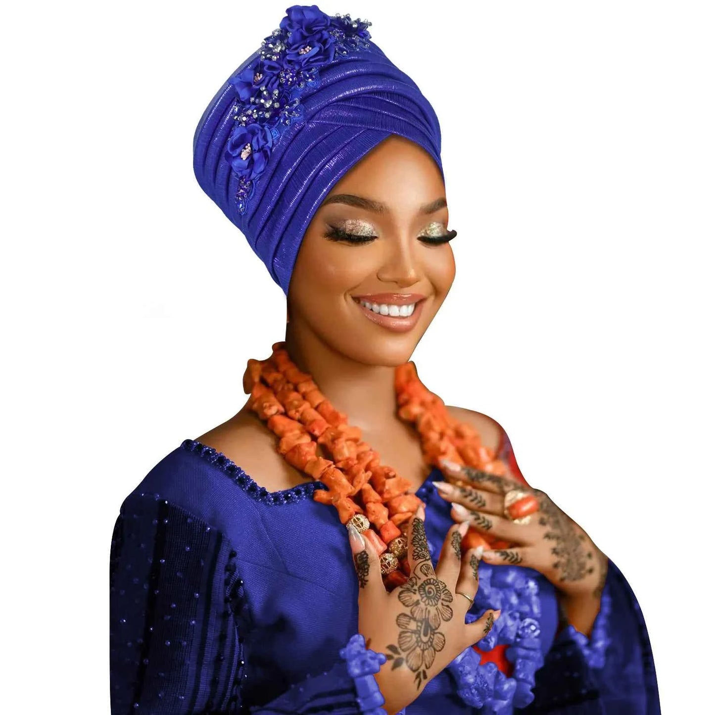 Fashion Women African Turban Cap Lady Head Wraps Nigeria Wedding Auto Gele Headtie Party Headgear Headwear Hat Outfits