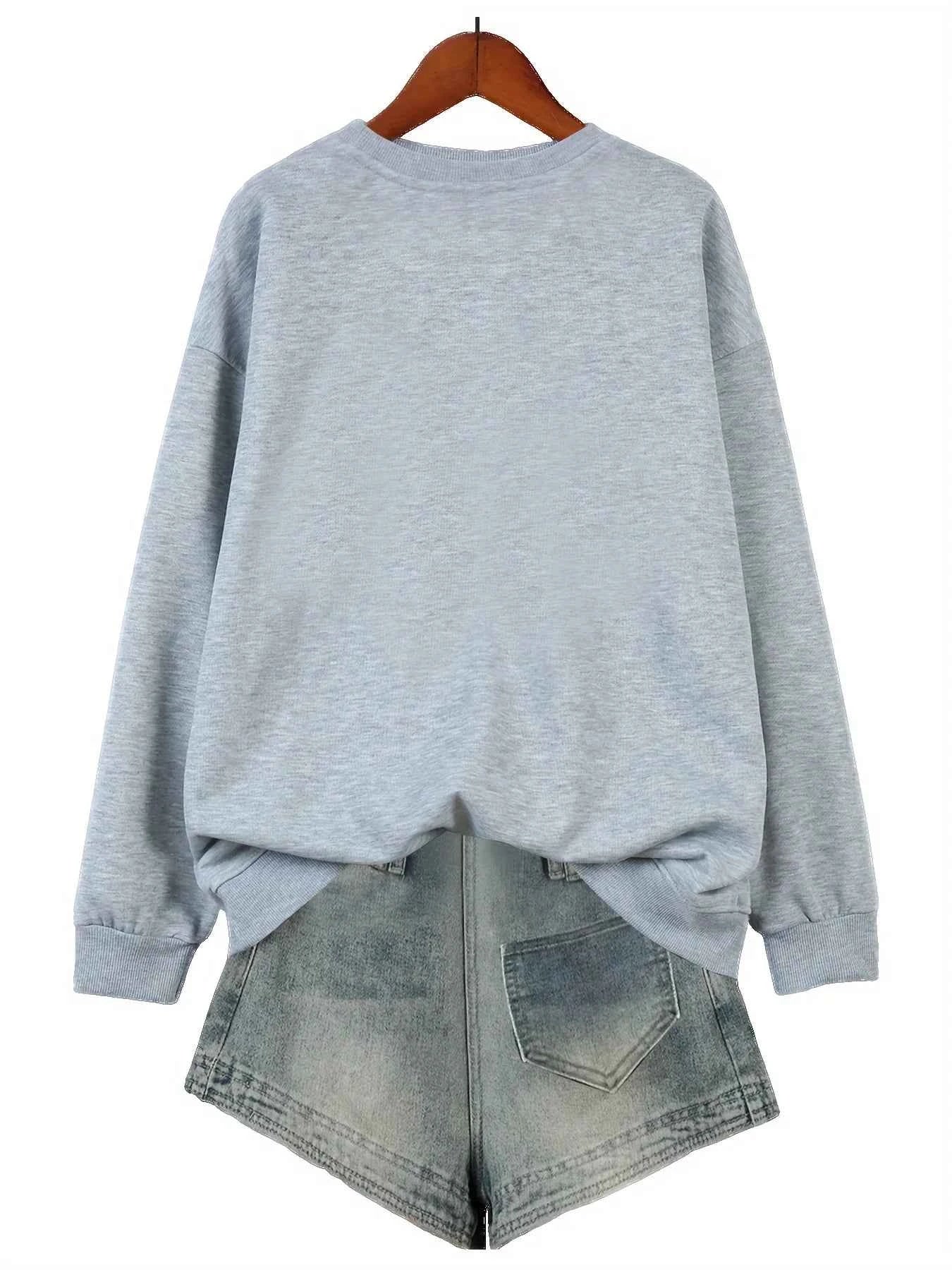 Nope Not Today Letter Printing Tracksuit Women Retro Versatile Tops Fashion Casual Sweatshirt Autumn Round Neck Warm Sportswears