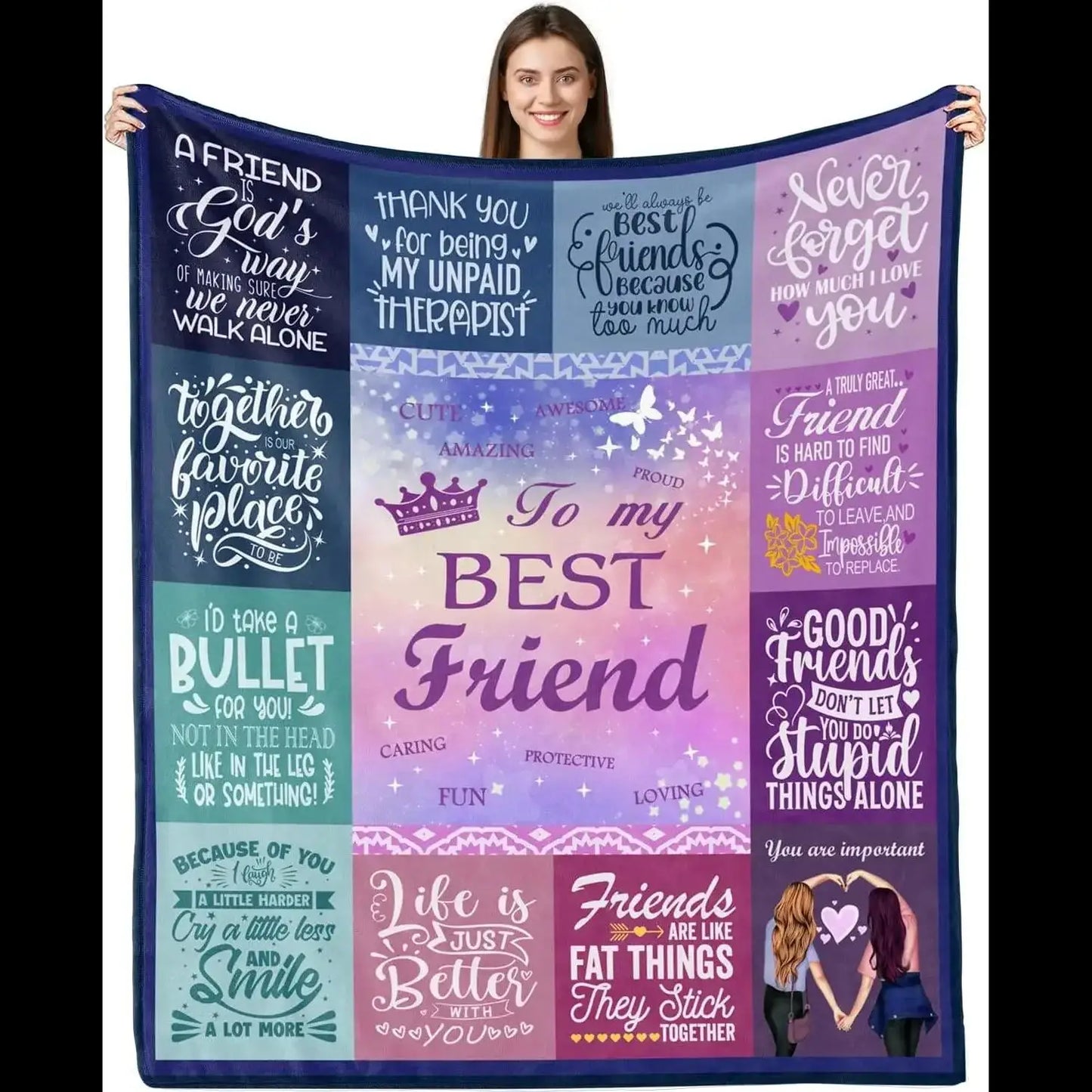 Cozy Soft Throw Blanket – Best Friend Birthday Gift & Home Décor