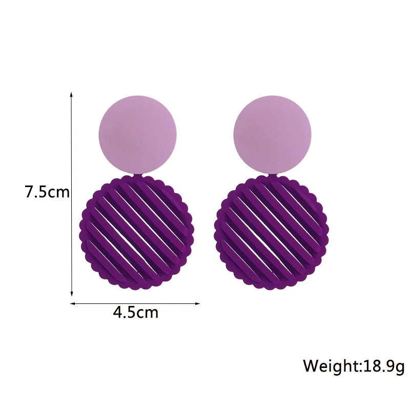 Purple Color Women Dangle Earrings Small Round Unusual Earrings Fashion Flower Butterfly Hanging earrings pendientes mujer