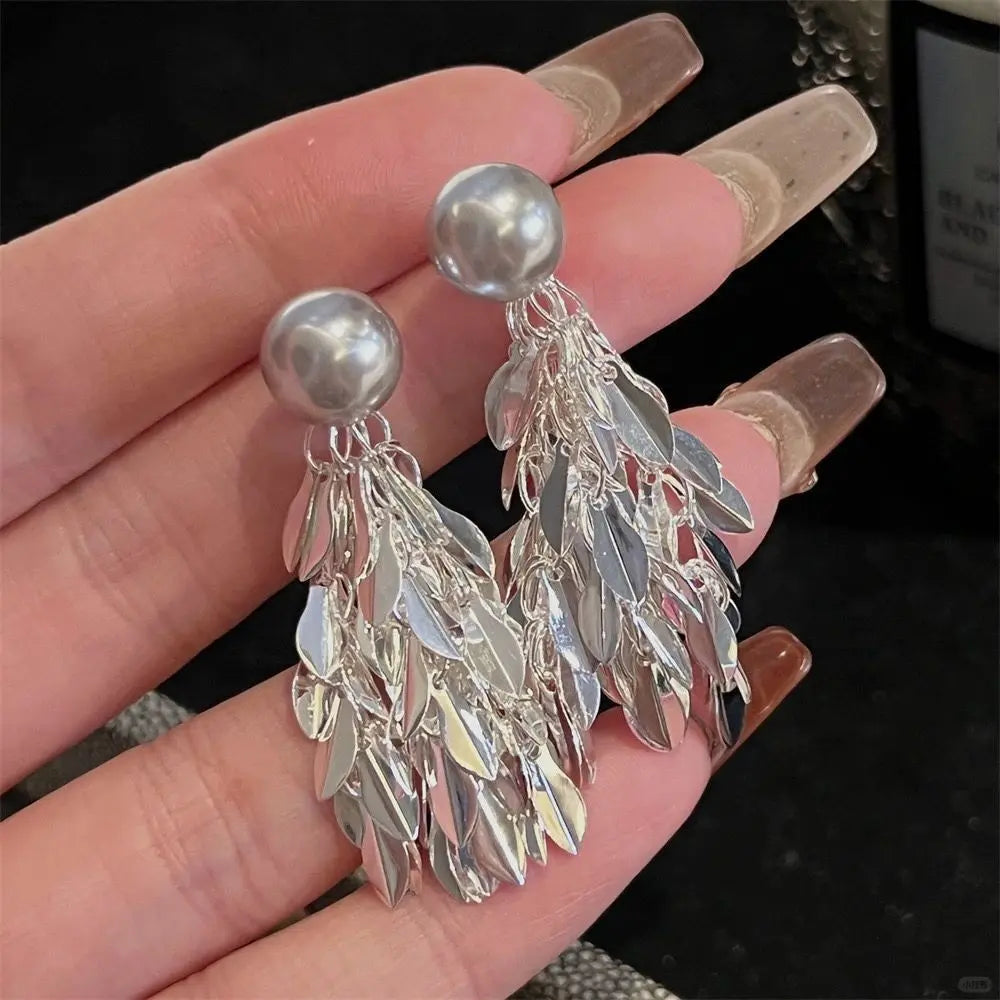 Korean Fashion Earrings Exquisite Dangle Earrings White Crystal Zirconia Flower Bridal Earring Party Jewelry for Women Aretes