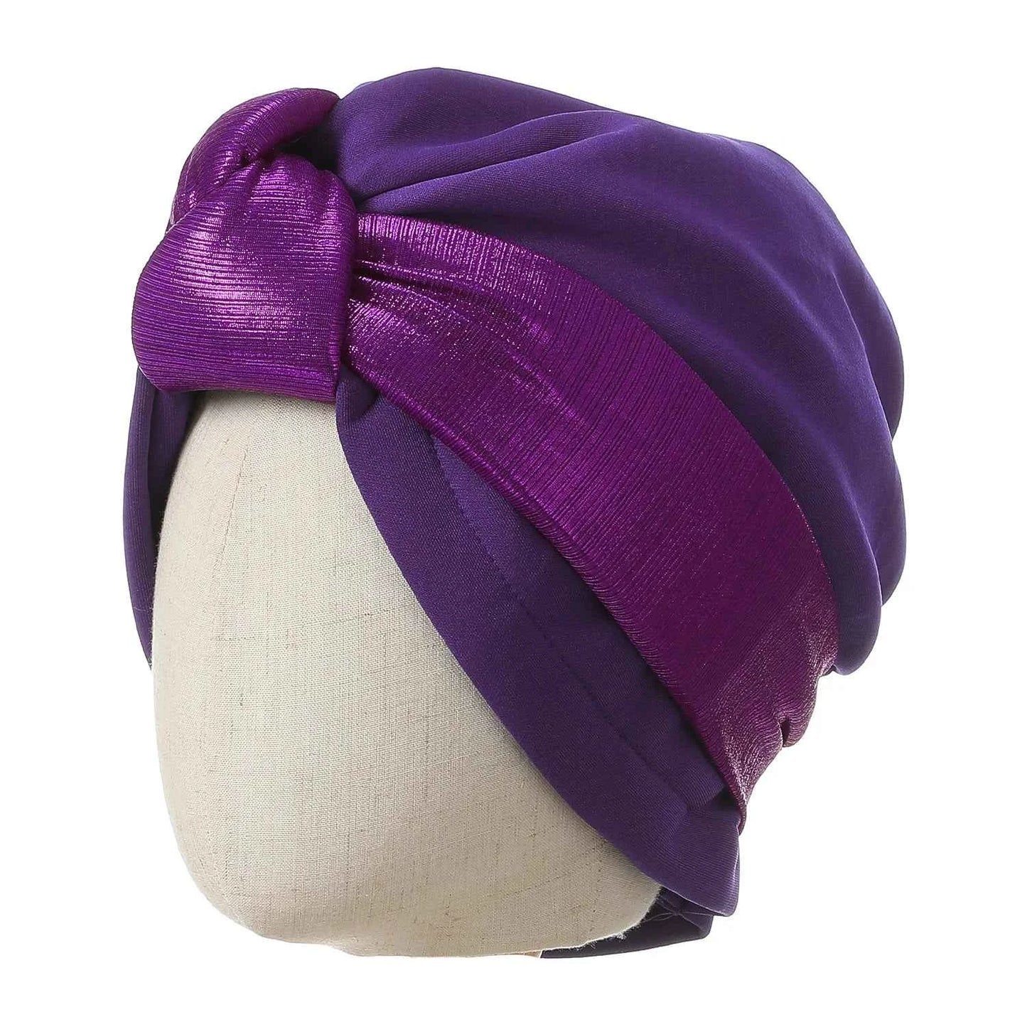 Women’s Bonnet Turban Cap – Folded Bud Headscarf with Lace Edge, Casual & Versatile Cross Hat