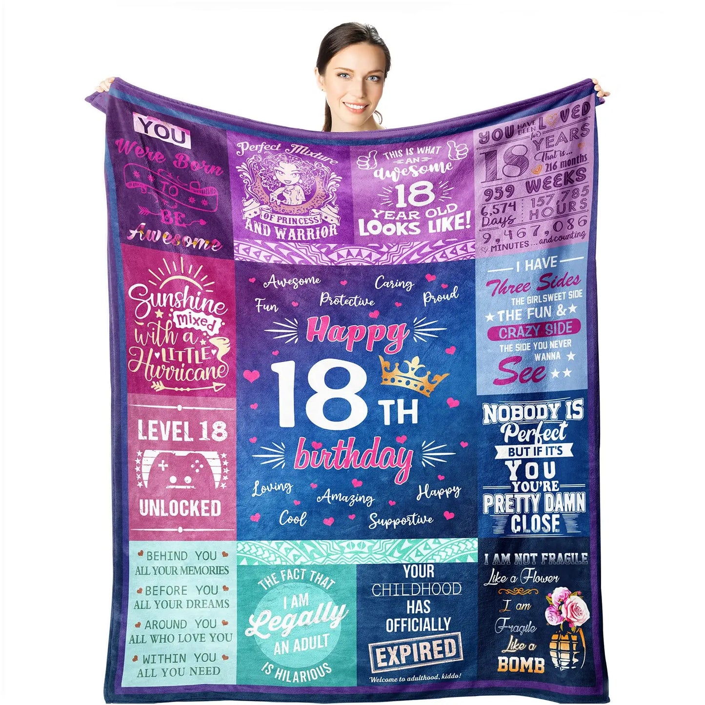 18th Birthday Gift Blanket for Girls – Daughter, Sister & Bestie