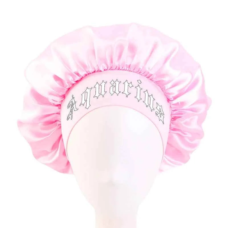12 Constellation Sleeping Bonnet Wide Band Hair Protection for Daily Use Makeup Hair Care Headwrap Cover Headwear