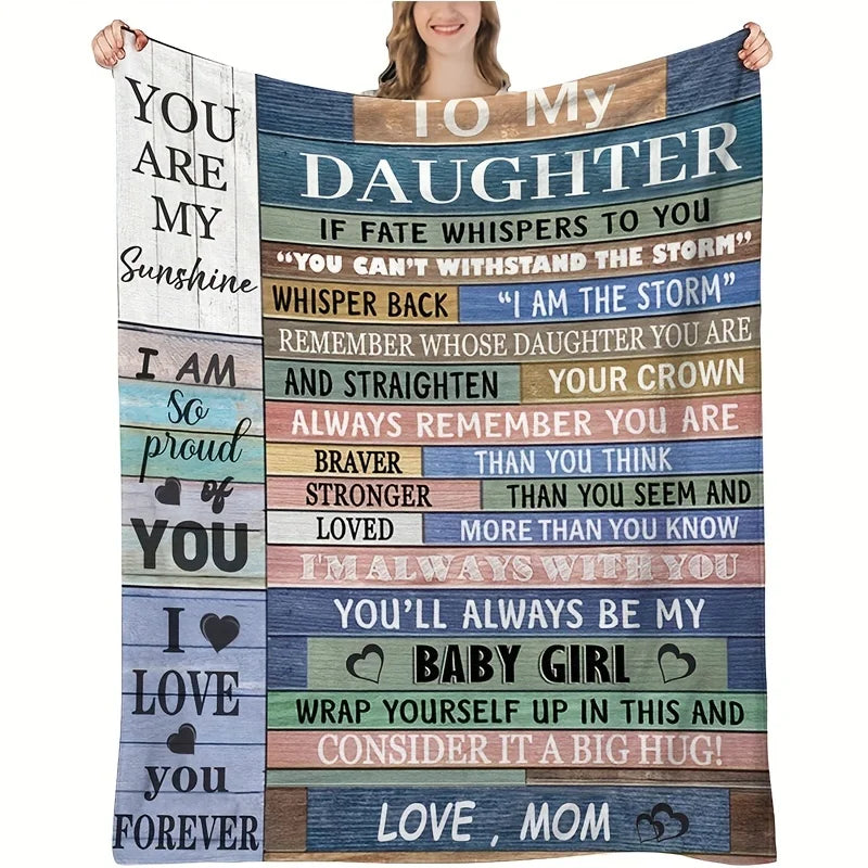 Daughter Gift Blanket – Cute Printed Soft Throw for Birthday, Sofa & Bed