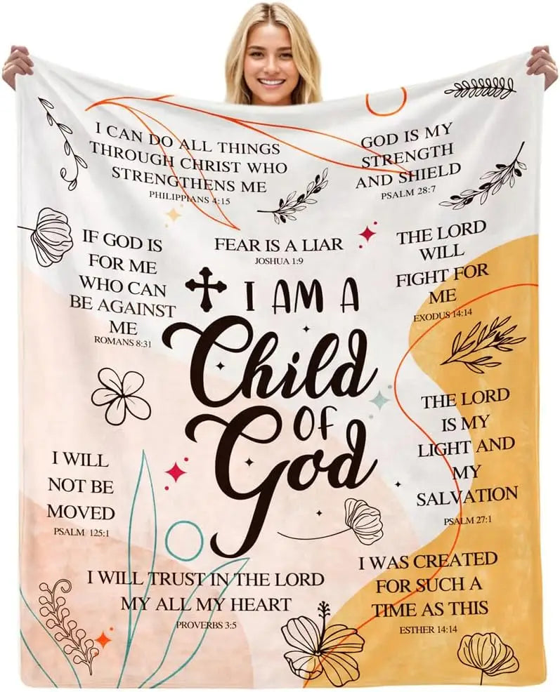 Child of God Christmas Blanket – Christian Faith Gift for Women & Godmother