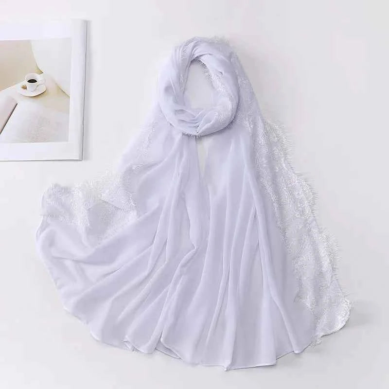 Chiffon Hijab Turban – Lace Headscarf & Veil for Muslim Women, Islamic Headband for Ramadan