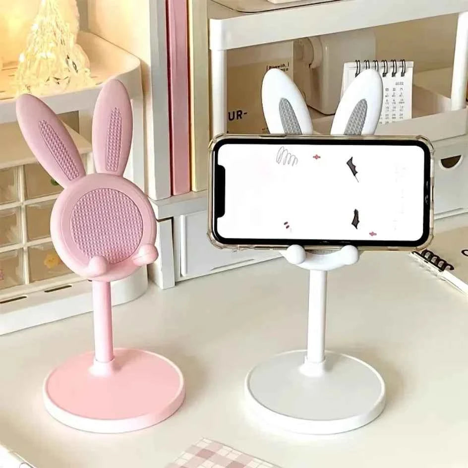Cute Cartoon Bunny Mobile Phone Stand Desktop Adjustable Holder Can Lift and Adjust Cellphone Bracket For iPhone Samsung Xiaomi