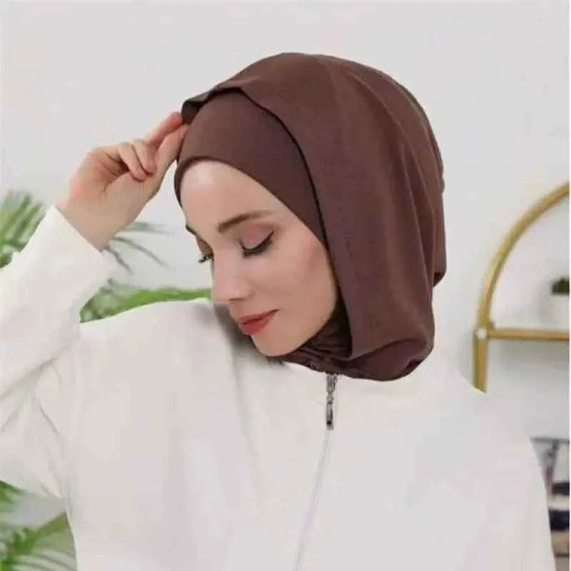 Ramadan New Jersey Hijab Caps for Muslim Women UnderCap Instant Hijab Inner Cap Stretch Turban Hood And Matching Headband In One