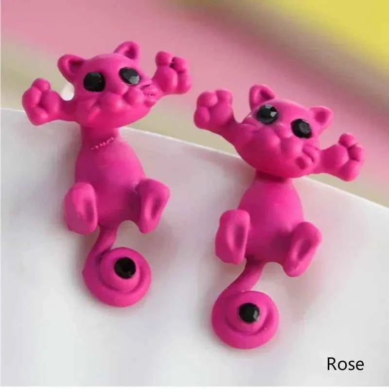 1pair Cute Cat Stud Earrings For Women Multiple Color Classic Fashion Kitten Animal Jewelry Girls Jewelry accessories