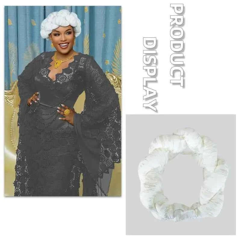 Exaggerated Super Big Braid Headband Women Hair Tie Band Wedding Party Turban Cap Auto Gele Headwear
