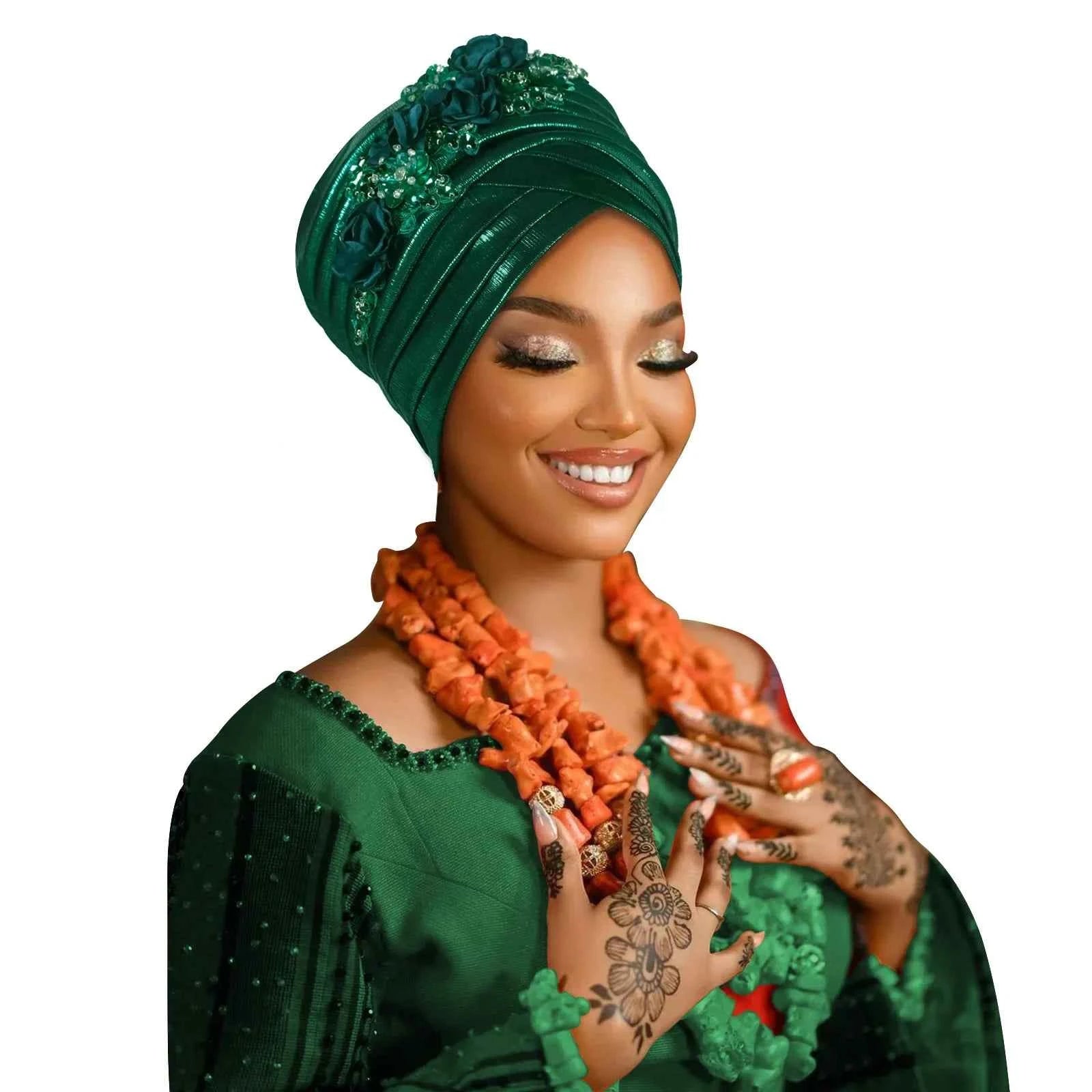 Fashion Women African Turban Cap Lady Head Wraps Nigeria Wedding Auto Gele Headtie Party Headgear Headwear Hat Outfits