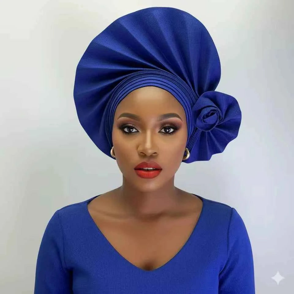 New African Headtie Turban – Auto Gele Head Wrap for Women’s Weddings & Parties