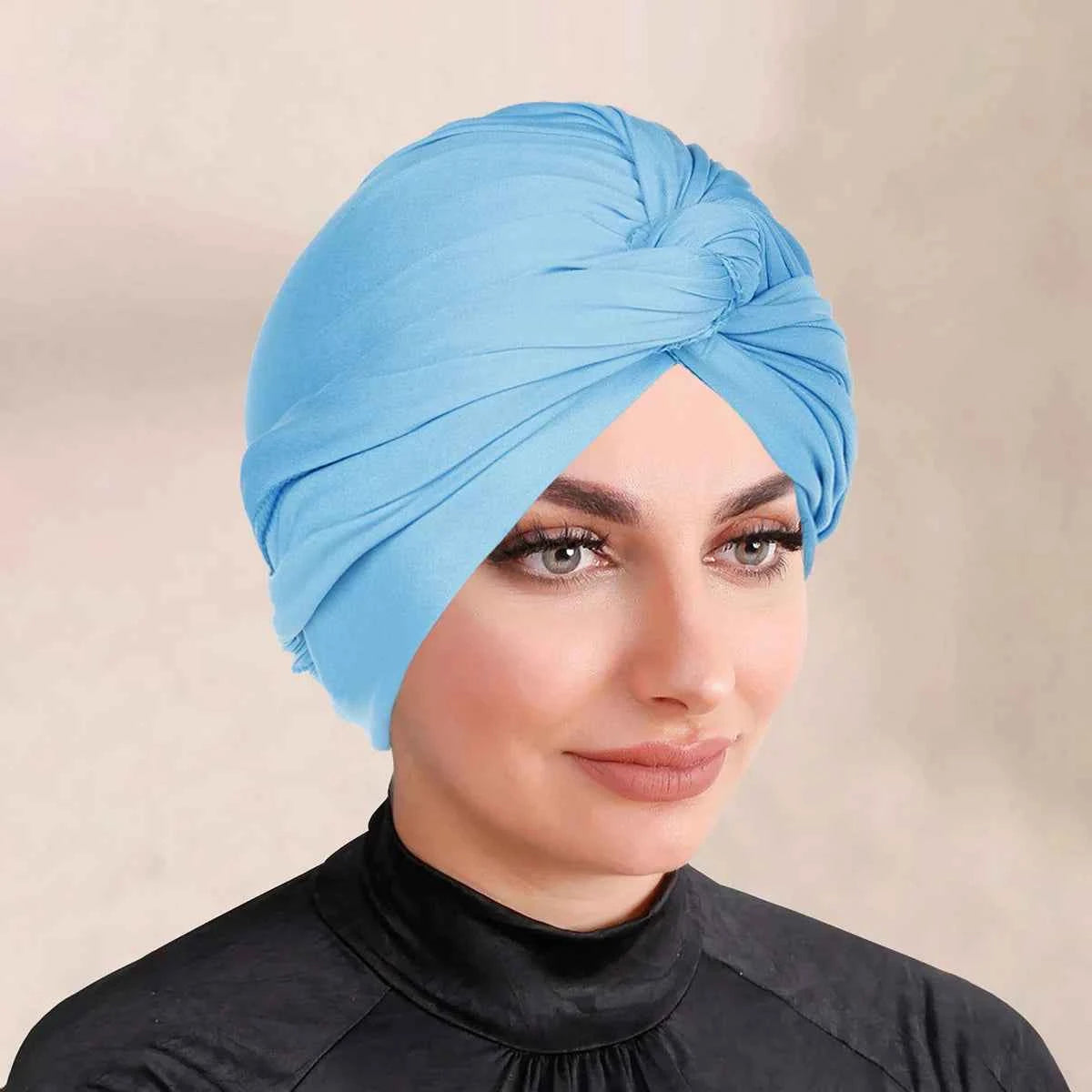 Ramadan Instant Turban Inner Hijabs Caps Hat Muslim Fashion Women's Headscarf Solid Color Women Hijab Bonnet Chemo Cap